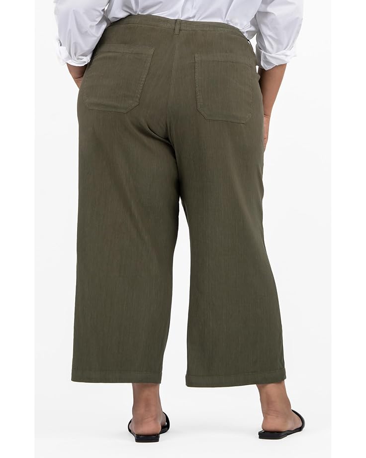 KUT From The Kloth Plus Size Topaz-Wide Leg Pant W/Porkchop Pockets Women's Forest