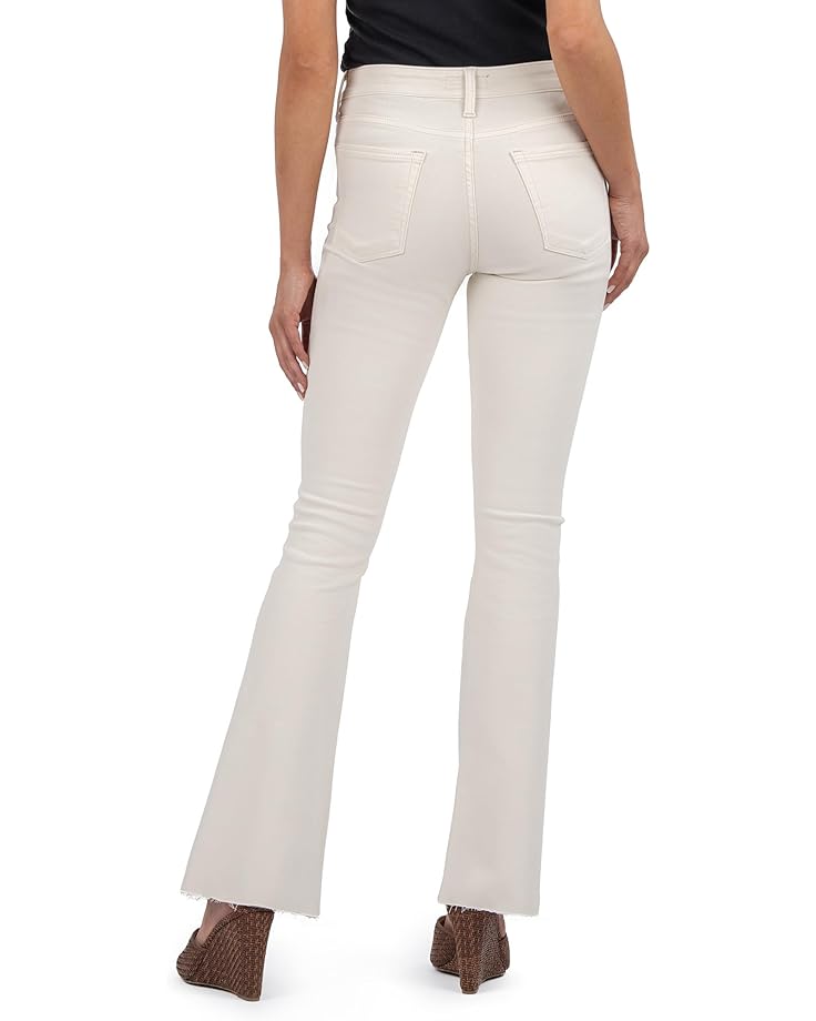 KUT From The Kloth Stella High Rise Flare With Raw Hem Women's Ecru