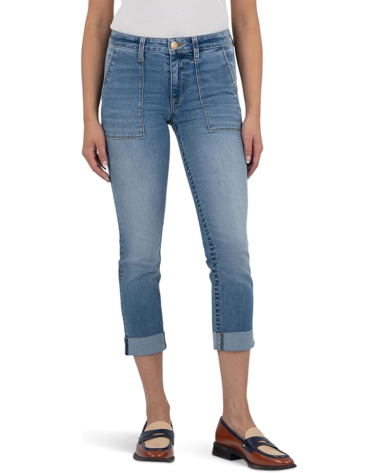 6pm KUT from the Kloth Stevie Crop Straight Leg With Pork Chop Pocket Women's