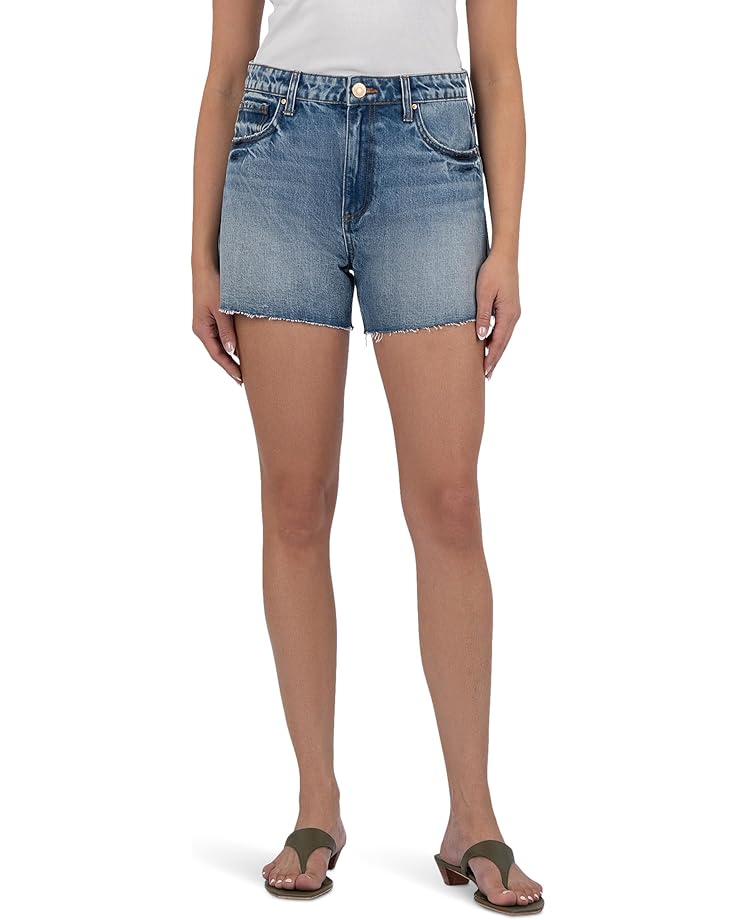6pm KUT from the Kloth Taylor High Rise Shorts with 5 Pockets with Raw Hem Women's