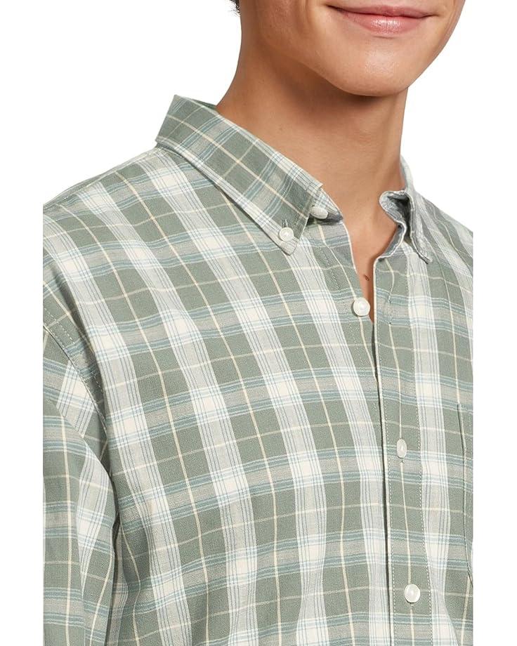 6pm L.L.Bean Comfort Stretch Chambray Shirt Long Sleeve Traditional Fit Plaid Men's