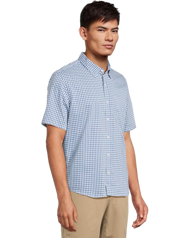 6pm L.L.Bean Comfort Stretch Performance Shirt Short Sleeve Slightly Fitted Plaid Men's