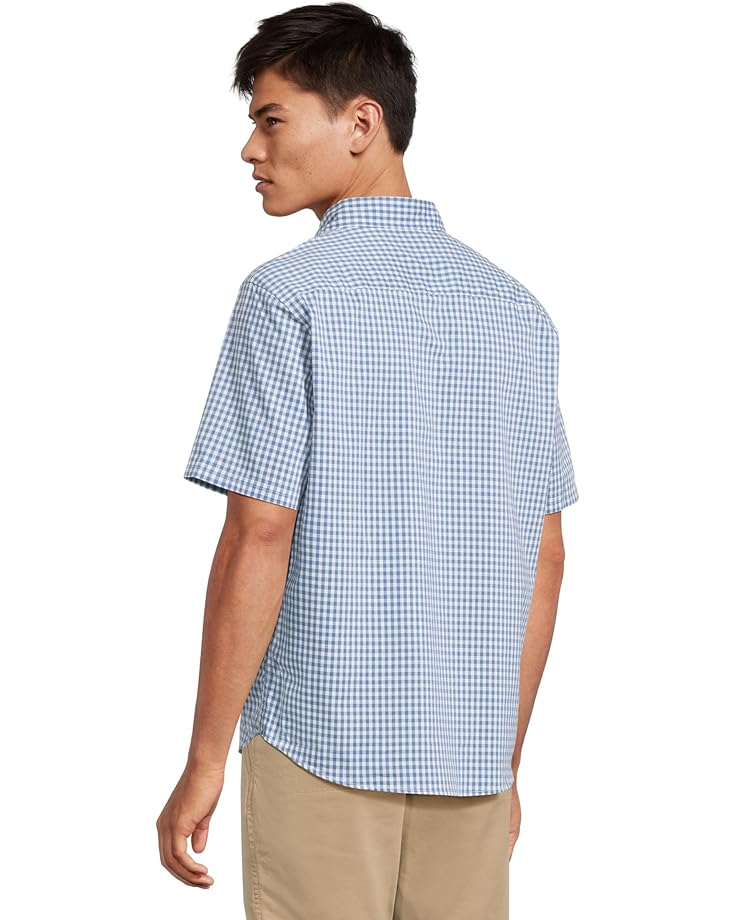 6pm L.L.Bean Comfort Stretch Performance Shirt Short Sleeve Slightly Fitted Plaid Men's