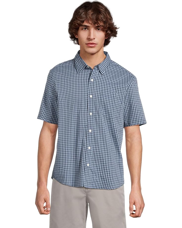 6pm L.L.Bean Comfort Stretch Performance Shirt Short Sleeve Slightly Fitted Plaid Men's