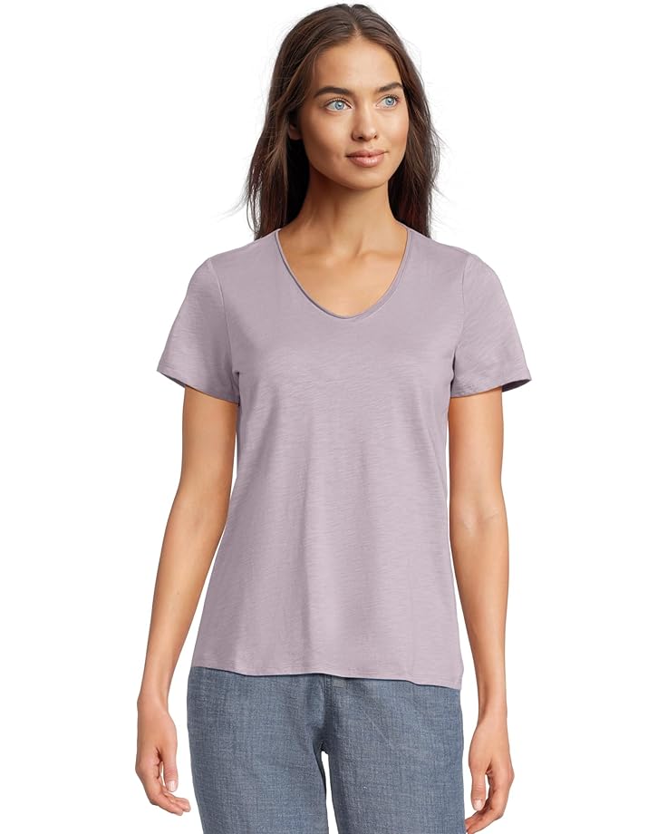 L.L.Bean Organic Cotton V-Neck Short Sleeve Tee Women's
