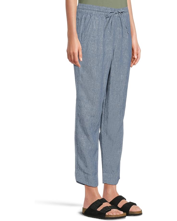 L.L.Bean Premium Linen Breezy Pull-On Ankle Pants Women's Bright Mariner