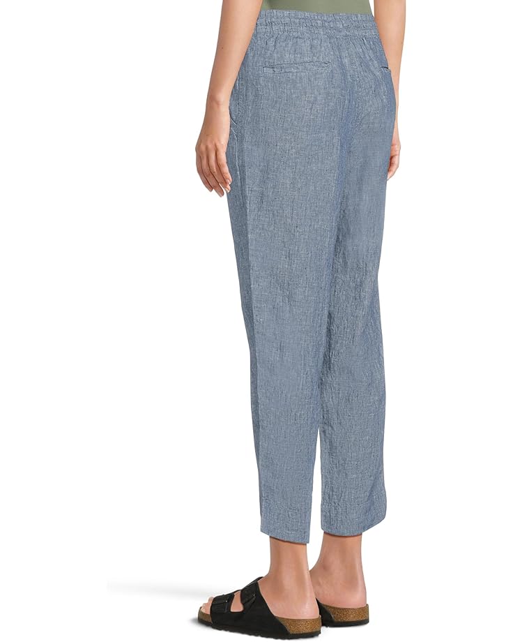 L.L.Bean Premium Linen Breezy Pull-On Ankle Pants Women's Bright Mariner