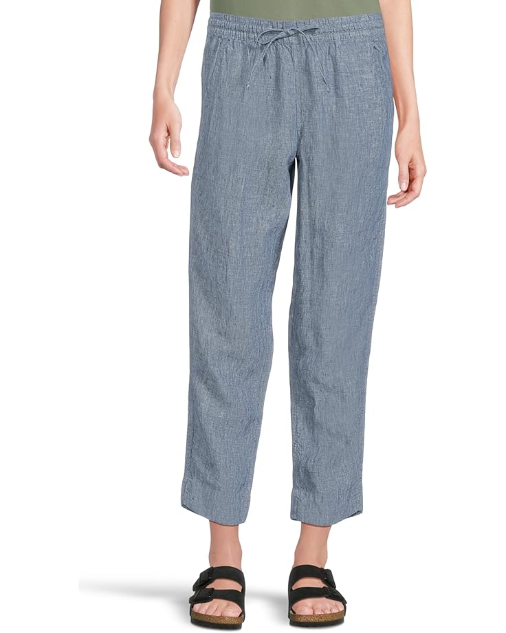 L.L.Bean Premium Linen Breezy Pull-On Ankle Pants Women's Bright Mariner