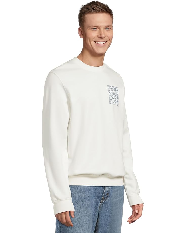 6pm Lacoste Distorted Graphic Crew Neck Sweatshirt Men's