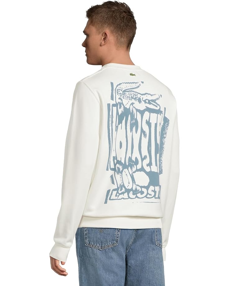 6pm Lacoste Distorted Graphic Crew Neck Sweatshirt Men's