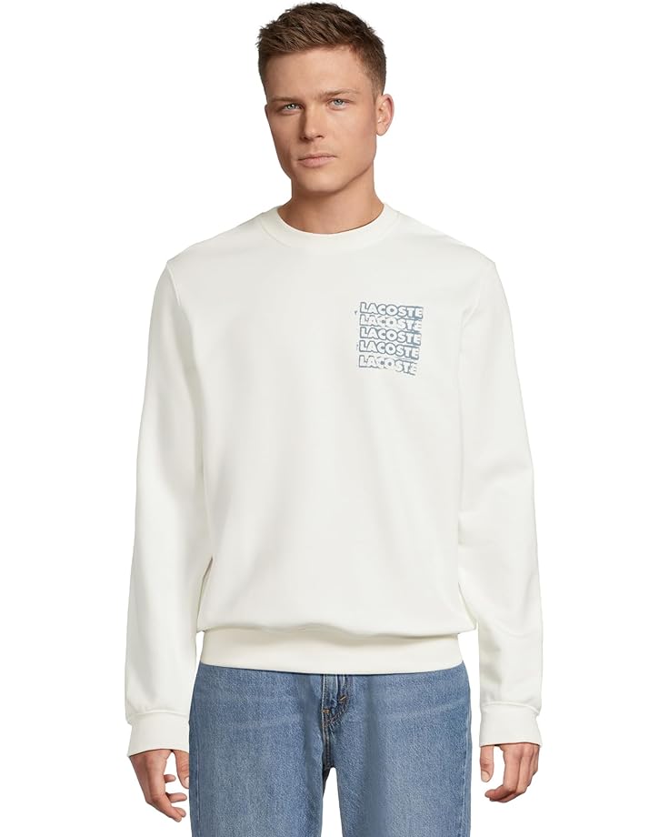 6pm Lacoste Distorted Graphic Crew Neck Sweatshirt Men's