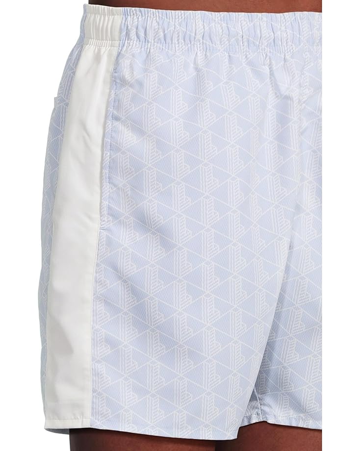6pm Lacoste Mid Length Monogram Print Swim Trunks Men's