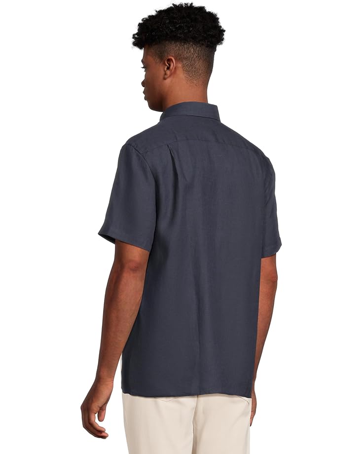 6pm Lacoste Short Sleeve Regular Fit Linen Casual Button-Down Shirt With Front Pocket Men's