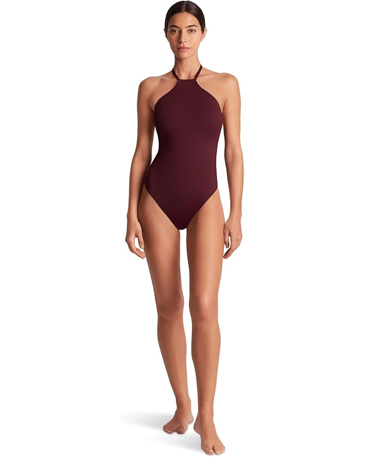 Lauren Ralph Lauren Beach Club Solid Modern Hi Neck One-Piece Women's