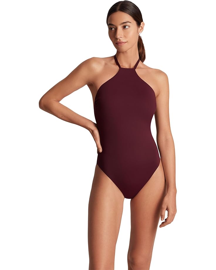 Lauren Ralph Lauren Beach Club Solid Modern Hi Neck One-Piece Women's