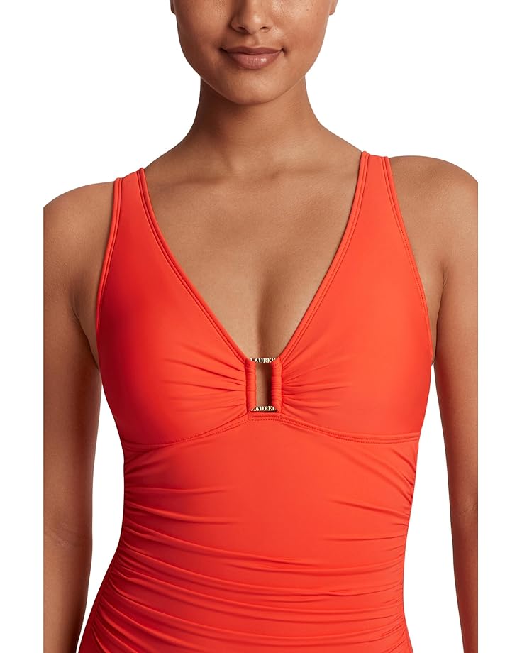Lauren Ralph Lauren Beach Club Solids Ring Front Underwire One-Piece Women's