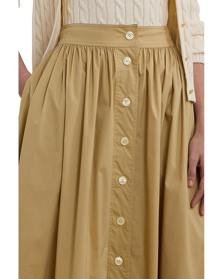 Lauren Ralph Lauren Button-Front Cotton-Blend Skirt Women's