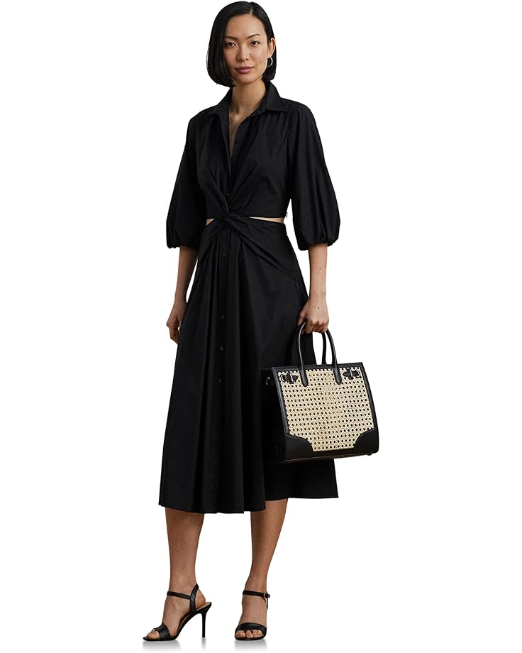 Lauren Ralph Lauren Cotton Blend Bubble Sleeve Shirtdress Women's