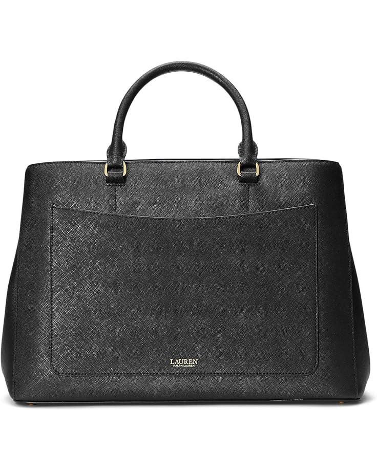 Lauren Ralph Lauren Crosshatch Leather Large Hanna Satchel