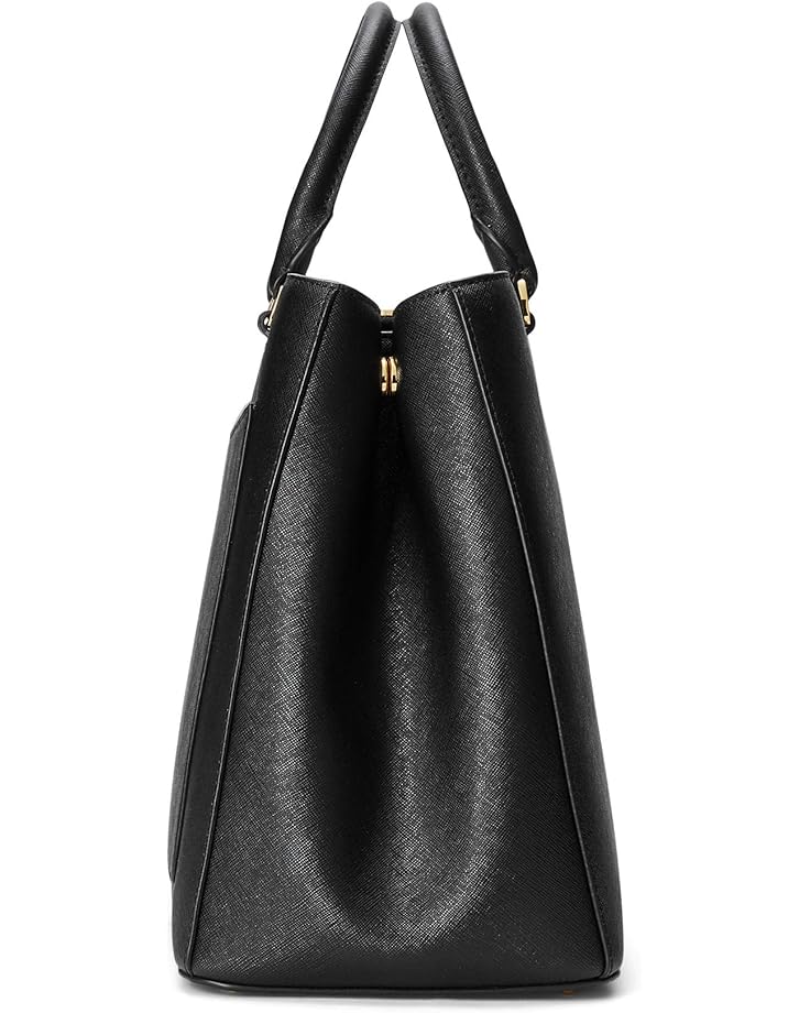 Lauren Ralph Lauren Crosshatch Leather Large Hanna Satchel