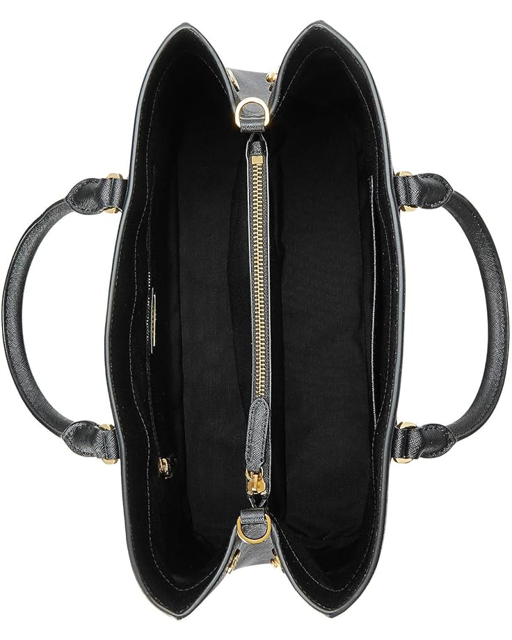 Lauren Ralph Lauren Crosshatch Leather Large Hanna Satchel
