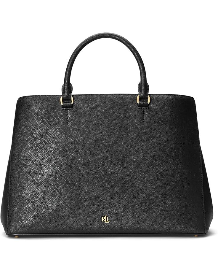 Lauren Ralph Lauren Crosshatch Leather Large Hanna Satchel