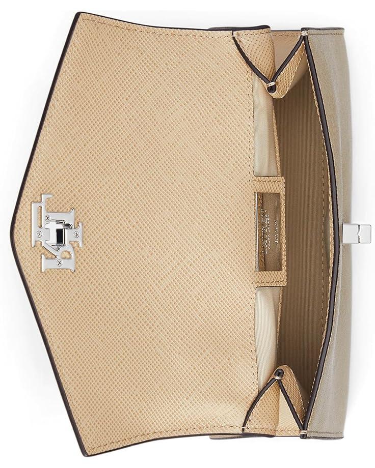 6pm Lauren Ralph Lauren Crosshatch Leather Small Farrah Satchel