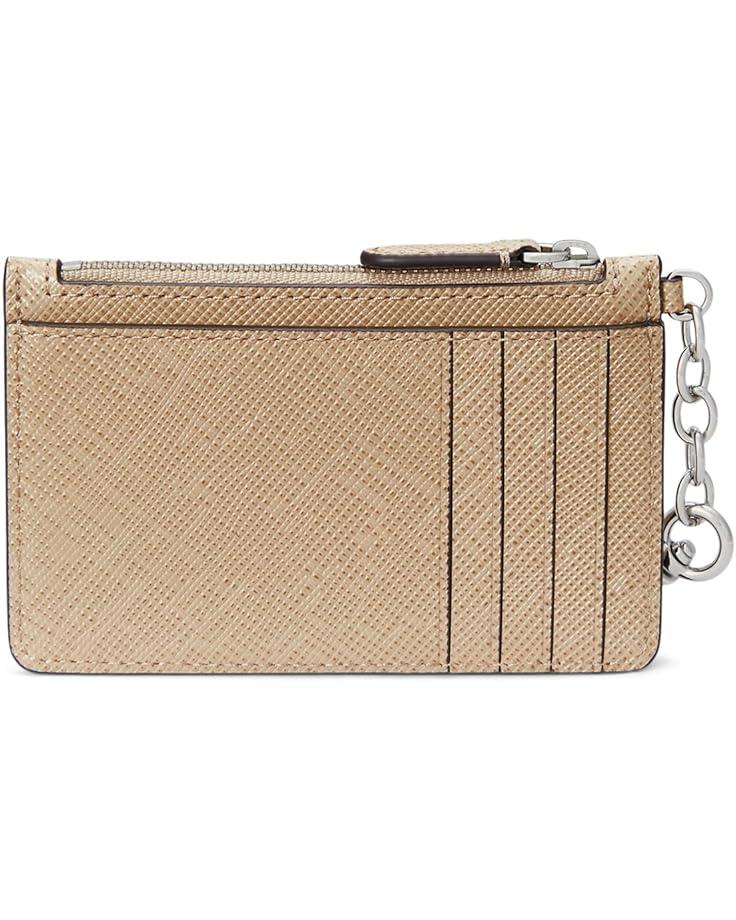 6pm Lauren Ralph Lauren Crosshatch Leather Zip Card Case