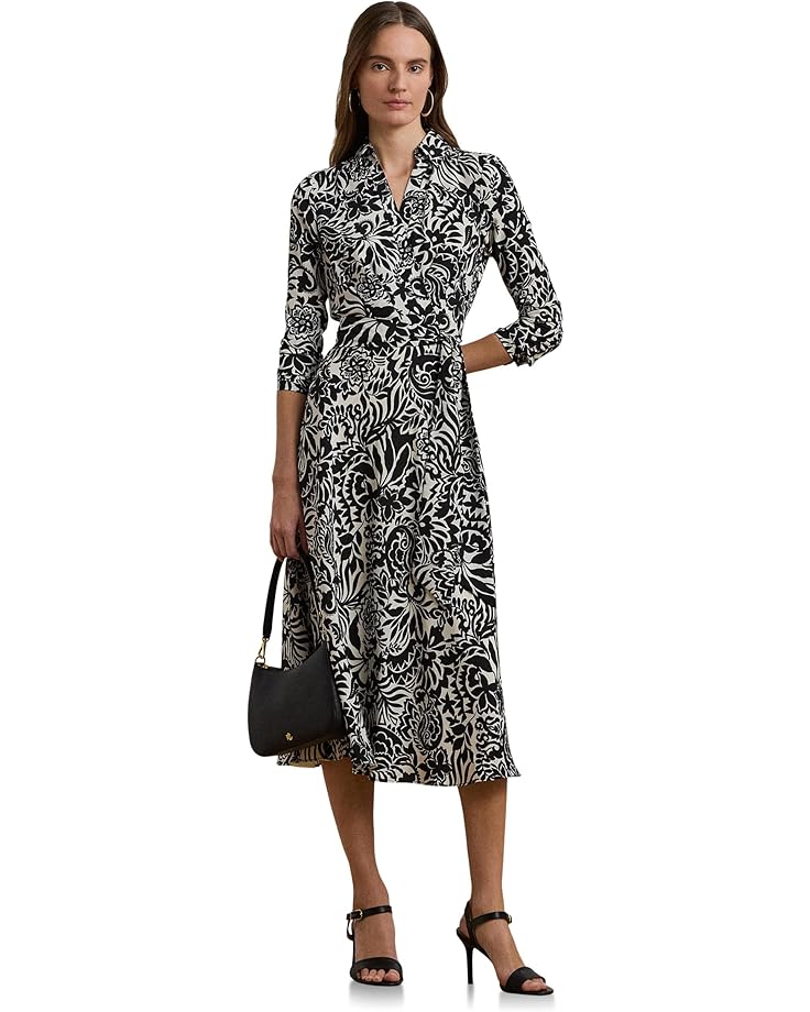 Lauren Ralph Lauren Floral Crepe Midi Dress Women's