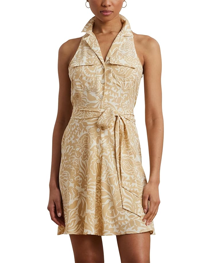 Lauren Ralph Lauren Floral Crepe Sleeveless Shirtdress Women's