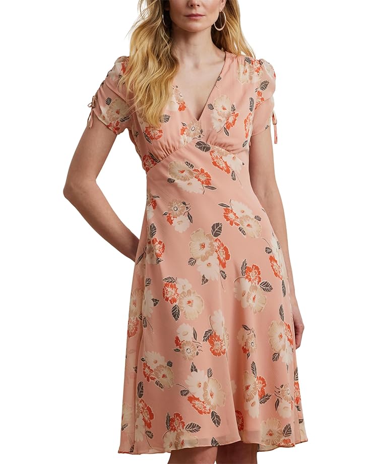 Lauren Ralph Lauren Floral Georgette Short-Sleeve Dress Women's