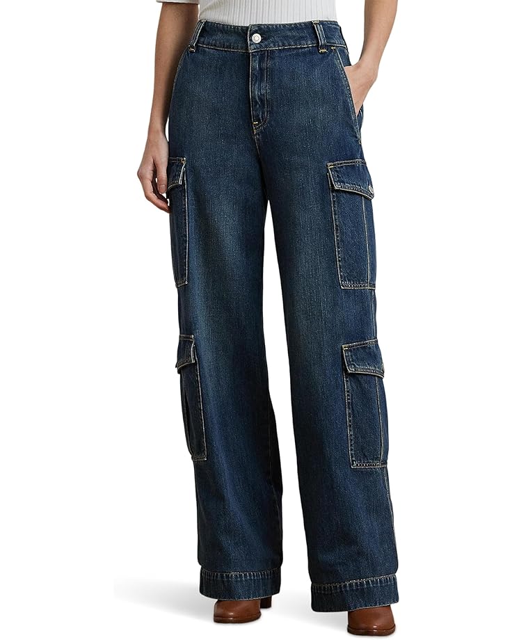 Lauren Ralph Lauren High-Rise Wide-Leg Cargo Jeans Women's