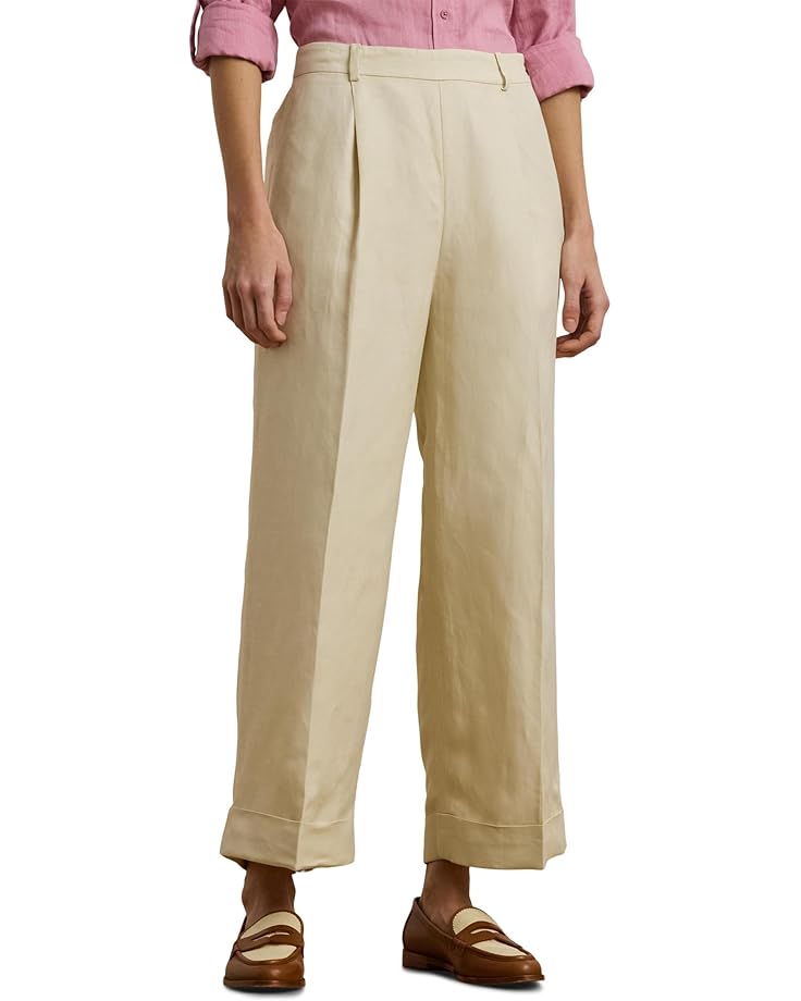 Lauren Ralph Lauren Linen-Blend Twill Wide-Leg Pants Women's