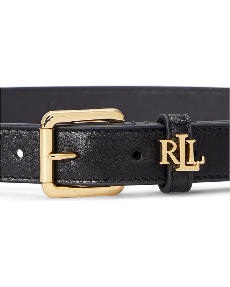 Lauren Ralph Lauren Logo-keeper Leather Skinny Belt