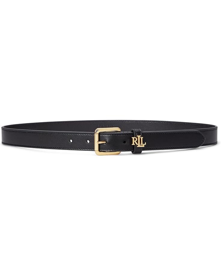 6pm Lauren Ralph Lauren Logo-keeper Leather Skinny Belt