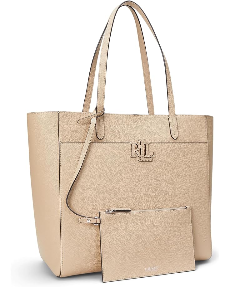 6pm Lauren Ralph Lauren Pebbled Leather Large Cameryn Tote Bag