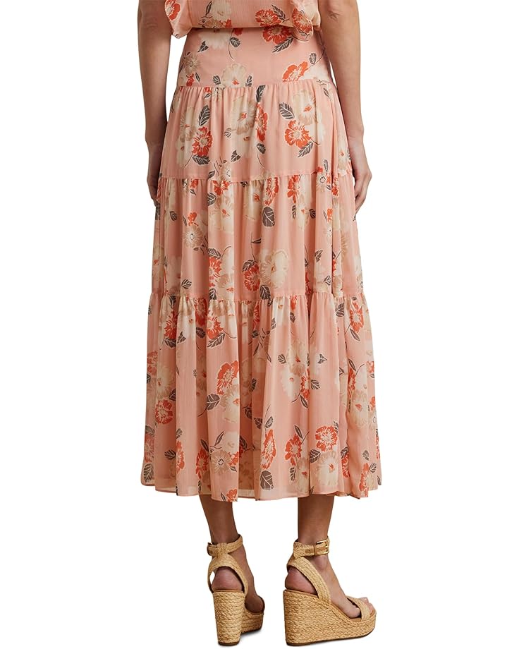 Lauren Ralph Lauren Petite Floral Crinkle Georgette Tiered Skirt Women's