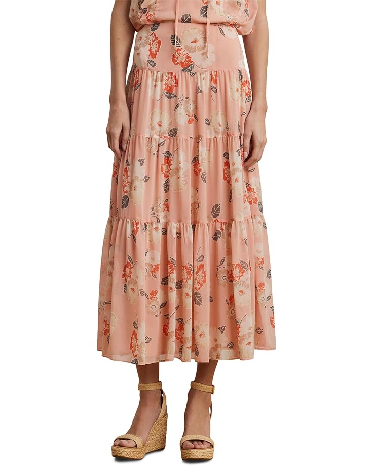 Lauren Ralph Lauren Petite Floral Crinkle Georgette Tiered Skirt Women's