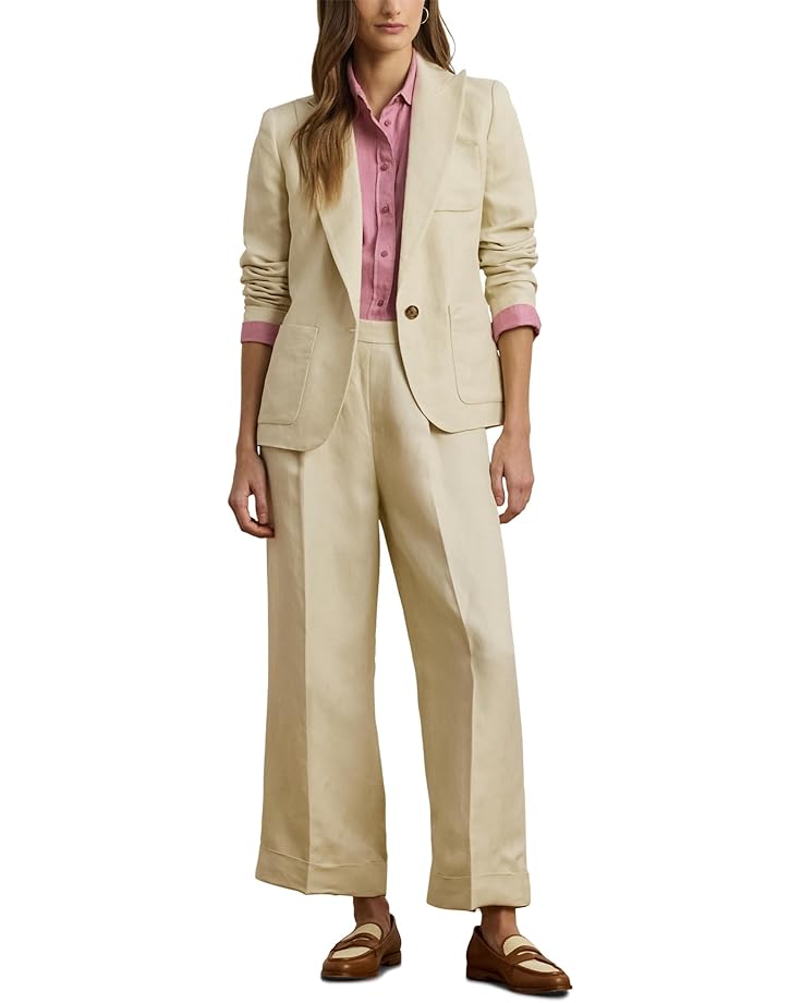Lauren Ralph Lauren Petite Linen-Blend Twill Wide-Leg Pants Women's