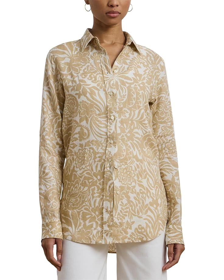 Lauren Ralph Lauren Petite Relaxed Fit Floral Linen Shirt Women's