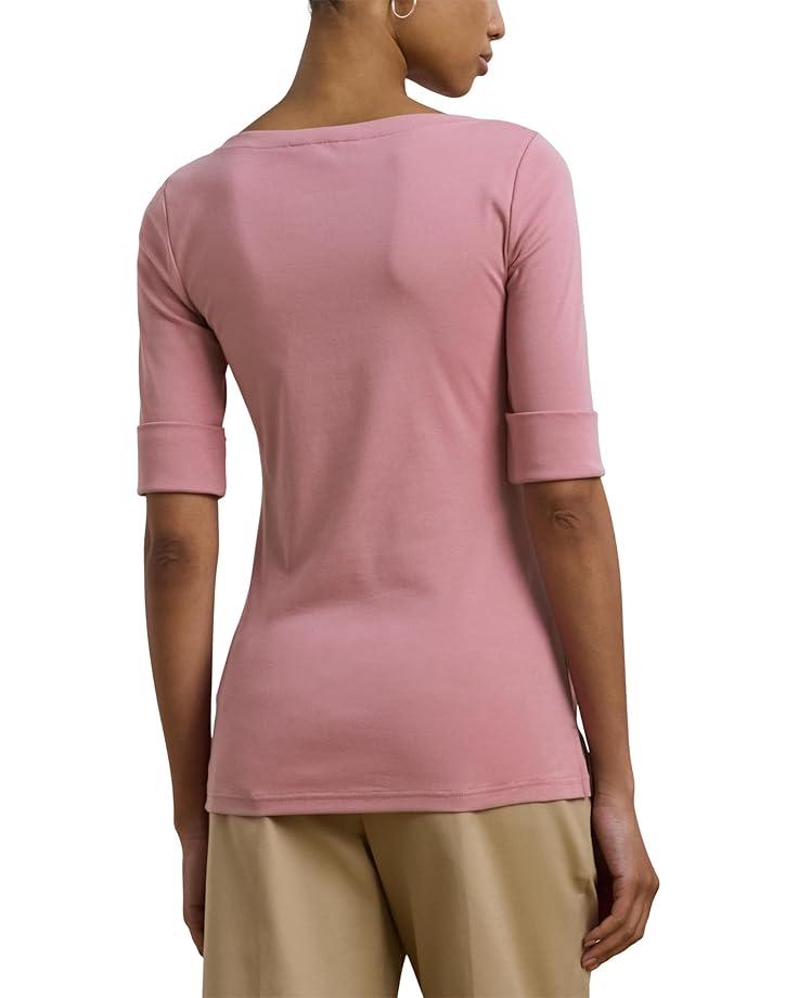 Lauren Ralph Lauren Petite Stretch Cotton Boatneck Tee Women's