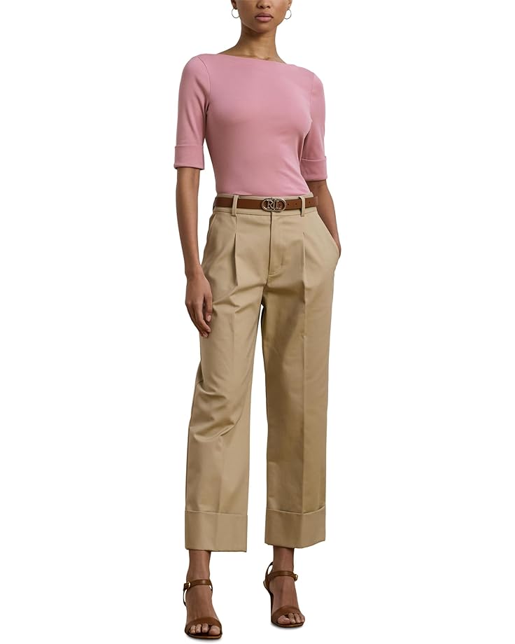 Lauren Ralph Lauren Petite Stretch Cotton Boatneck Tee Women's