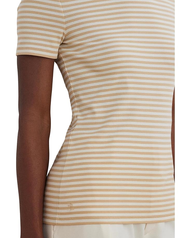 Lauren Ralph Lauren Petite Striped Stretch Cotton Crew Neck Tee Women's