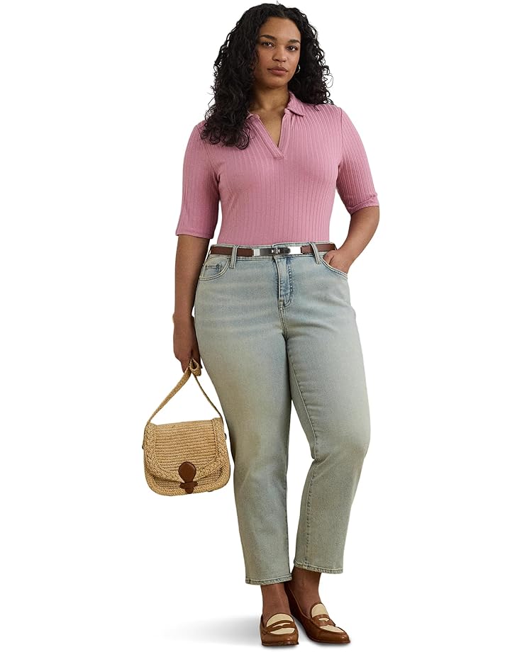 Lauren Ralph Lauren Plus Size Mid-Rise Straight Ankle Jeans Women's
