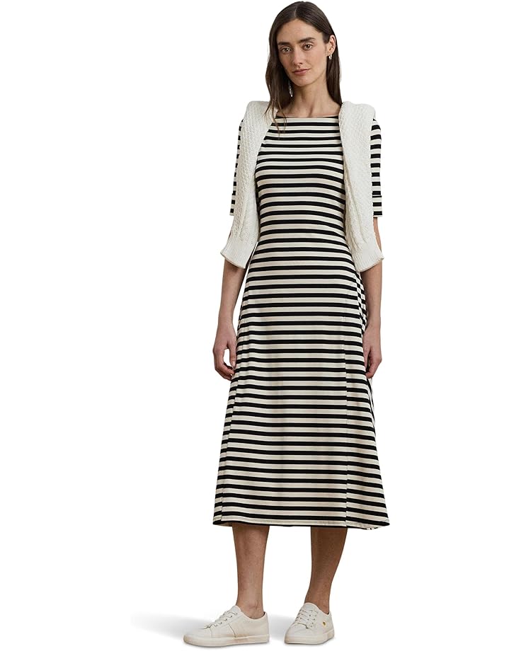Lauren Ralph Lauren Striped Stretch Cotton Midi Dress Women's