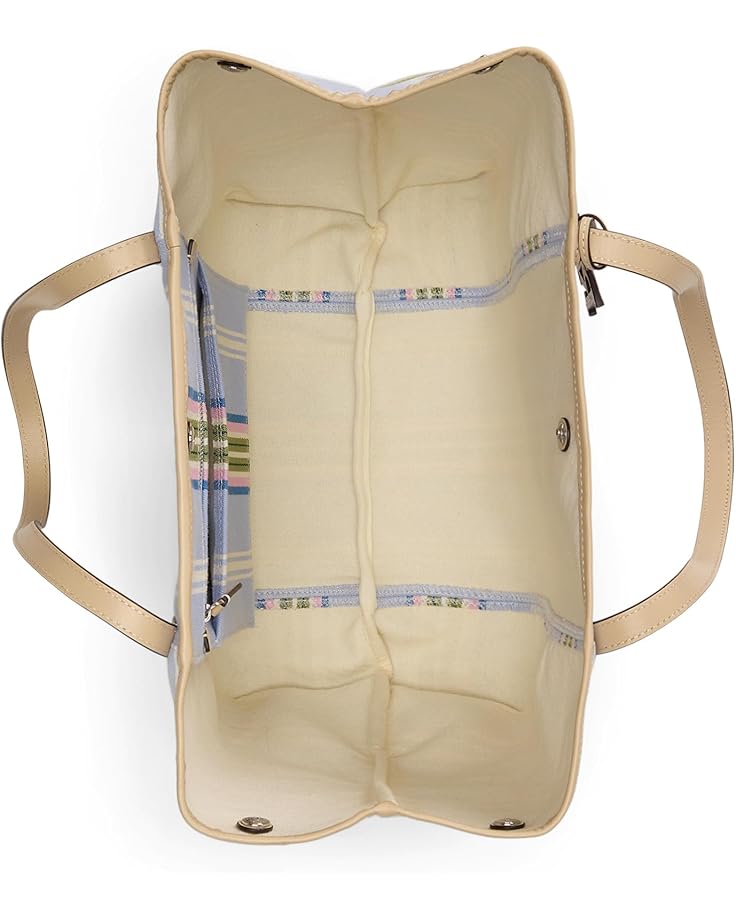 6pm Lauren Ralph Lauren Striped Twill Large Emerie Tote