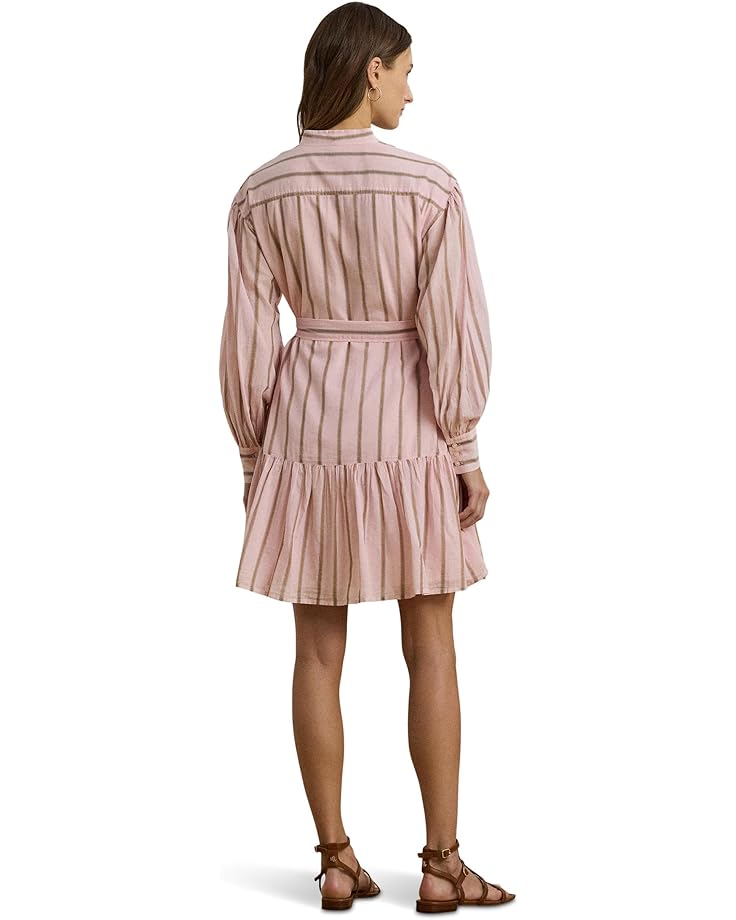 Lauren Ralph Lauren Striped Voile Blouson Sleeve Shirtdress Women's