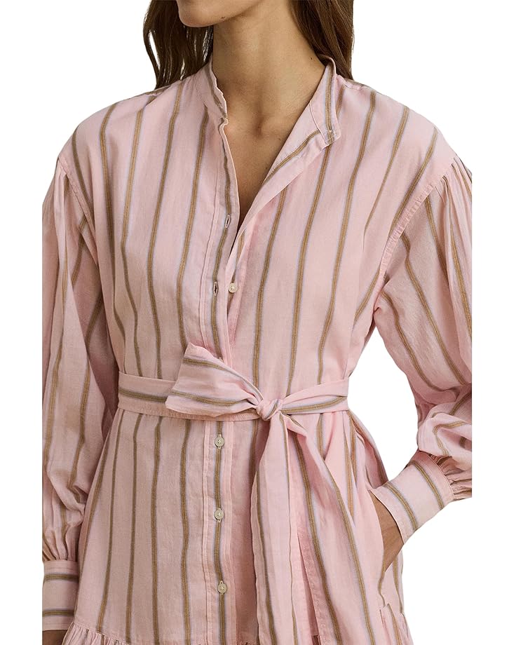 Lauren Ralph Lauren Striped Voile Blouson Sleeve Shirtdress Women's