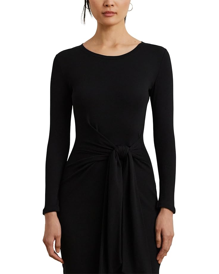 Lauren Ralph Lauren Tie-Front Cotton-Blend Crewneck Dress Women's