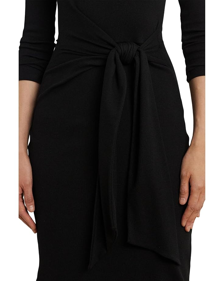 Lauren Ralph Lauren Tie-Front Cotton-Blend Crewneck Dress Women's